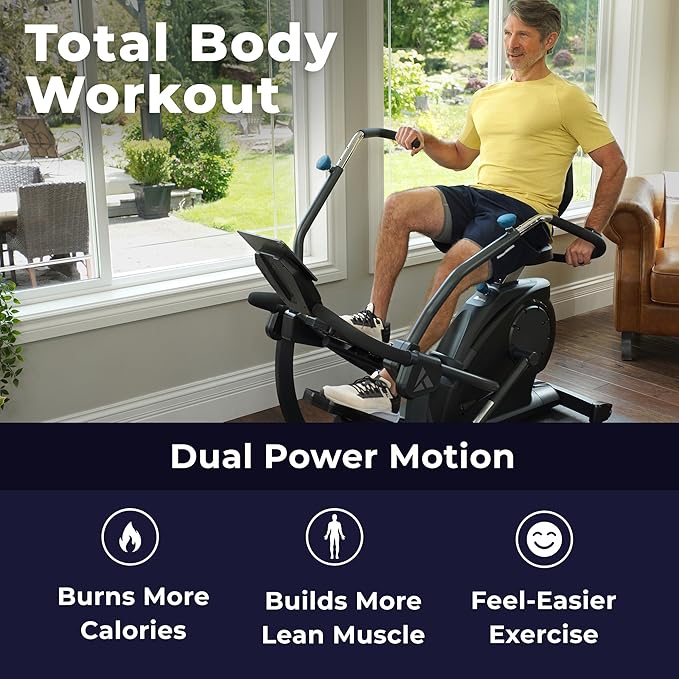 FreeStep LT1 Recumbent Cross Trainer Stepper - Zero-Impact Exercise w/Pateneted Physical Therapy Stride Technology, Whisper-Quiet, Multi-Position Arms, Free App w/Trainer-Led Workouts