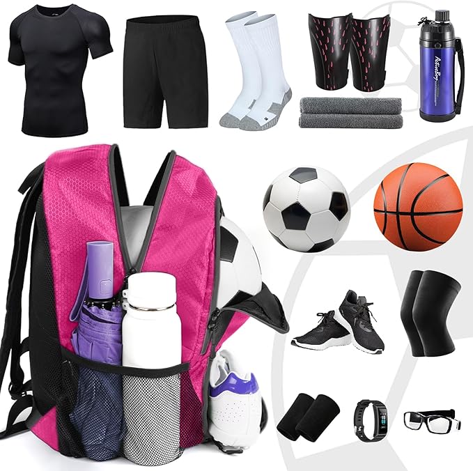 YOREPEK Soccer Backpack,Soccer Bag with Ball Holder, Water resistant Sport Equipment Bags Fit Basketball Volleyball Football