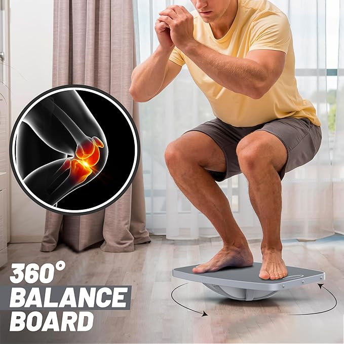 Advanced Wood Balance Board, Table Balance Board, Office Swing Board, for Physical Therapy, Fast Fitness Training and Outdoor Sports Balance Training Device