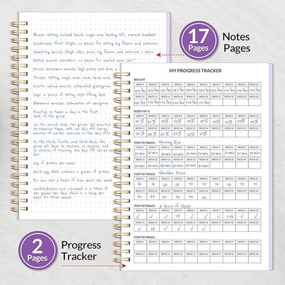 2025 Fitness Workout Journal Planner for Women & Men, from JAN 2025 - DEC 2025 Exercise Planner, 6.4" x 8.3" Fitness Tracker Journal Essentials for Goals, Tracking, Gifts with PVC Plastic Cover,Purple