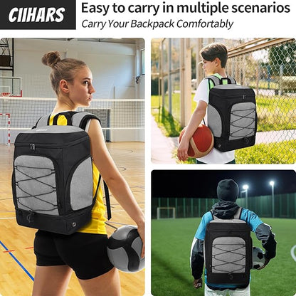 Soccer Backpack,Soccer Bag with Ball Holder, Includes Separate Cleat Shoe and Ball Compartment Sport Equipment Bags Fit Basketball Volleyball Football