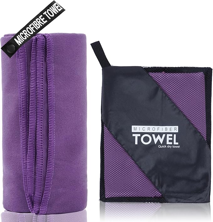 Microfiber Travel Towel, Soft Lightweight Quick Dry Towel, Super Absorbent Compact Travel & Sports & Beach Towels for Camping, Backpack, Gym, Swimming, Yoga, Hiking (XXL:40"×72" -Purple)