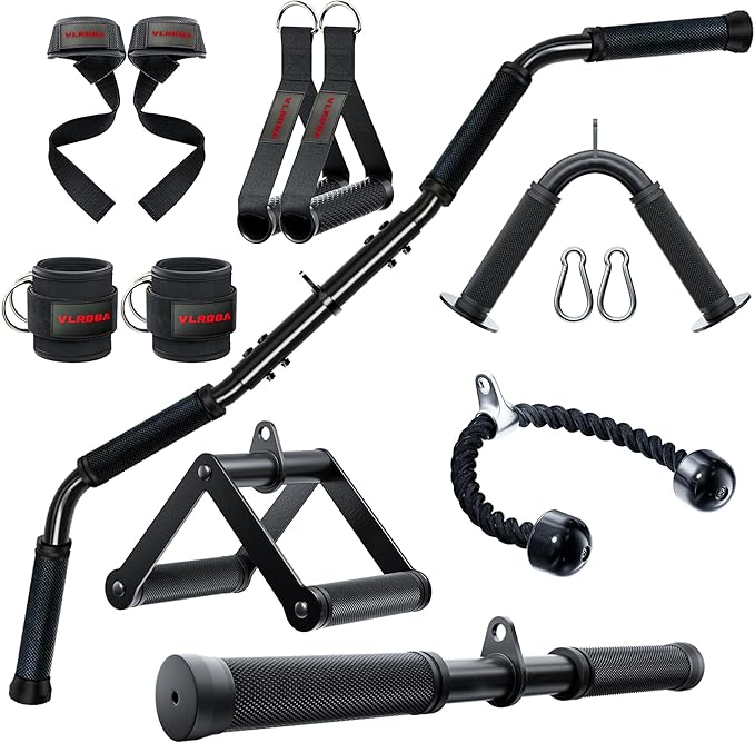 Cable Attachments for Gym,Cable Machine Accessories for Home Gym, Triceps Pull Down Attachment, LAT Pull Down Attachment Weight Fitness