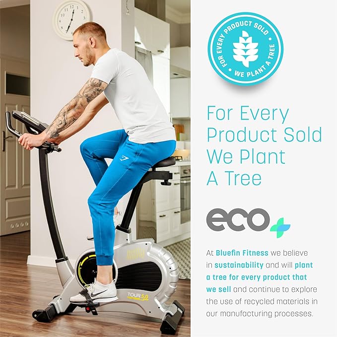 Bluefin Fitness TOUR 5.0 Exercise Bike Home Gym Equipment & Exercise Machine,Bluetooth & App, Ultimate Fat Loss, Get Fit at Home