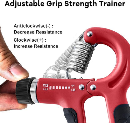 FLYFE Grip Strength Trainer, Plastic, 2 Pack / 5 Pack, 11-132 lbs, Forearm Strengthener, Hand Squeezer Adjustable Resistance, Hand Grip Strengthener for Muscle Building and Injury Recovery