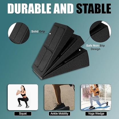 Squat Wedge Block Non Slip Slant Board for Calf Stretching Makes Exercise Easy Improve Mobility and Strength Incline Board for Heel Elevated Squat