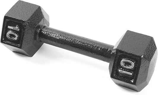 CAP Barbell Black Cast Iron Hex Dumbbell | 5-120 LBs | Single or Pair