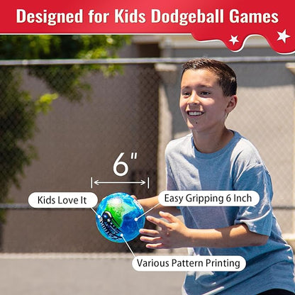 Dodgeballs, Foam Playground Ball Set, 6” Dodge Balls Kick Ball for Kids&Adults, Hand Ball for Outdoor&Indoor with Mesh Storage Bag