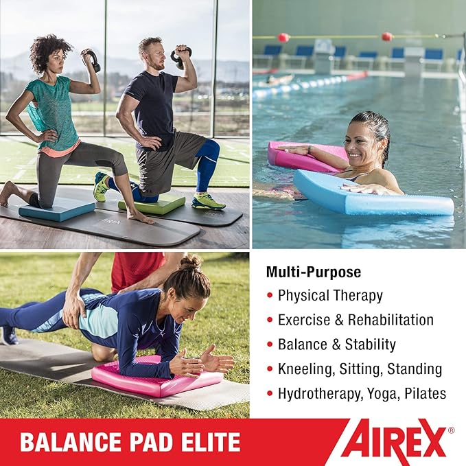 AIREX Balance Pad – Stability Trainer for Balance, Stretching, Physical Therapy, Exercise, Mobility, Rehabilitation and Core Training Non-Slip Closed Cell Foam Premium Balance Pad