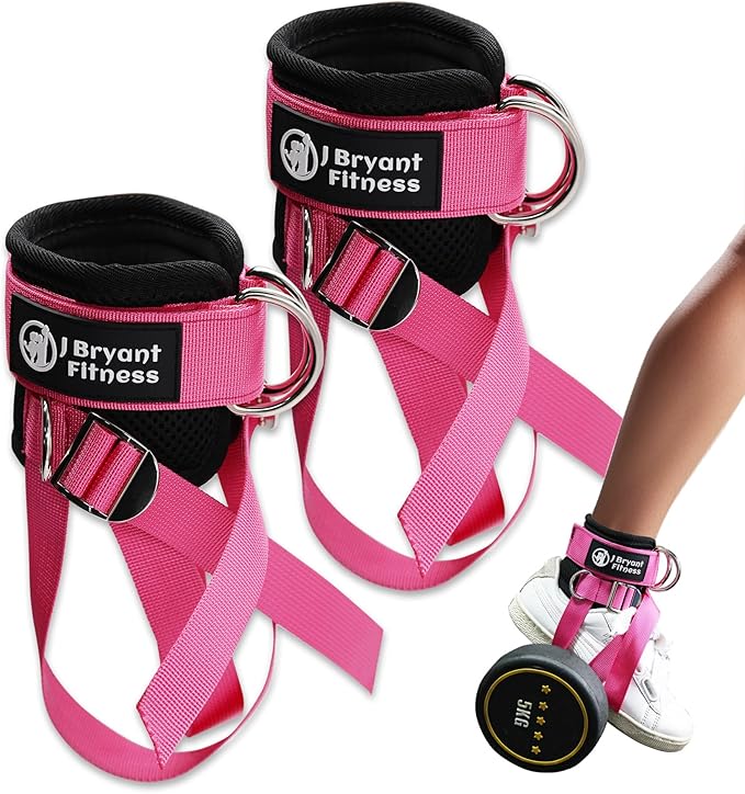 J Bryant Dumbbell Ankle Straps, for Cable Machines, Foot Attachment for Weight-Lifting Curl Leg Workout Equipment