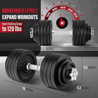 Yes4All Adjustable Dumbbell Set with Weight Plates, Star Lock Collars/Connector, 40lbs to 200lbs Adjustable Weight Plates Set