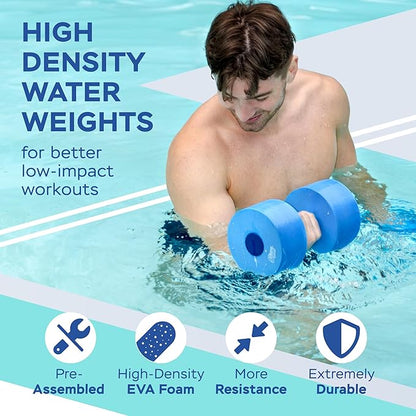 Sunlite Sports Water Workout Combo Set, High Density Water Weight, Swim Belt, Soft Padded, Water Aerobics, Aqua Therapy, Pool Fitness, Water Exercise