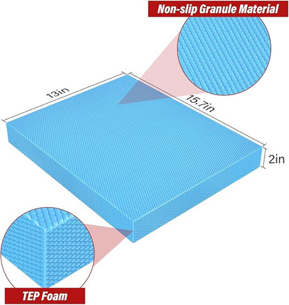 Balance Pad,Foam Balance Pad for Physical Therapy,Exercise Balance Pad for Workout,Ultra-soft Memory Foam Knee Cushion for Fitness, Stability Training, Roller Wheel Mat (15.7" x 13" x 2")