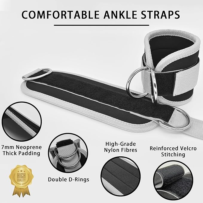 Fitness Ankle Straps for Cable Machines 2 Pack