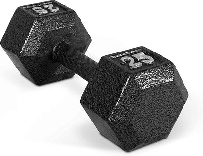 CAP Barbell Black Cast Iron Hex Dumbbell | 5-120 LBs | Single or Pair