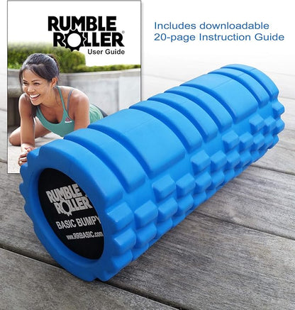 RumbleRoller Basic Bumpy Foam Roller, Solid Core EVA Foam Roller with Grid/Bump Texture for Deep Tissue Massage and Self-Myofascial Release