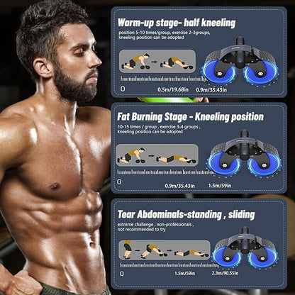 Automatic Rebound Aabdominal Wheel, 2023 New Ab Roller Wheel for Abdominal Exercise Fitness, Springback Wheels Roller Domestic Abdominal Exerciser, Gym Accessories Excercise