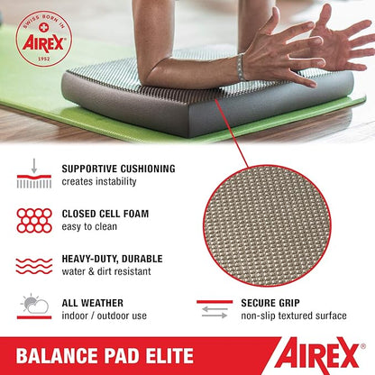 AIREX Balance Pad – Stability Trainer for Balance, Stretching, Physical Therapy, Exercise, Mobility, Rehabilitation and Core Training Non-Slip Closed Cell Foam Premium Balance Pad