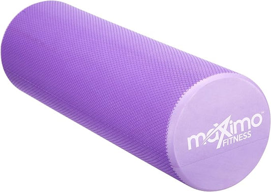 Maximo Fitness Foam Roller - 18" x 6" High Density Exercise Roller for Trigger Point Self Massage, Muscle and Back Roller for Fitness, Physical Therapy, Yoga and Pilates, Gym Equipment, Purple