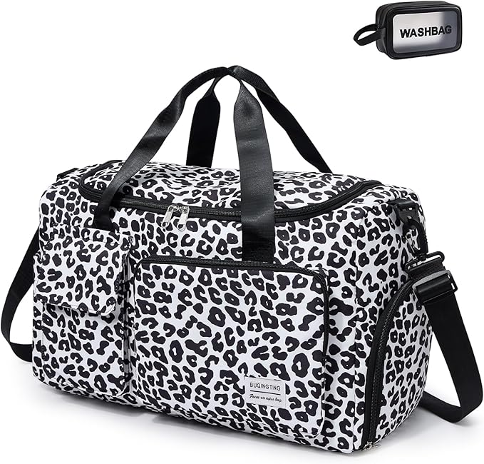 Small Gym Bag for Women, Travel Duffle Bag Carry On Weekender Bag with Shoe Compartment