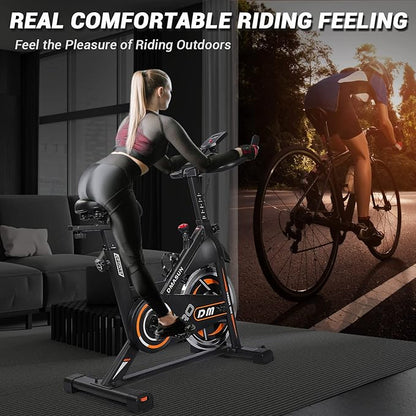 DMASUN Magnetic Resistance Exercise Bike, Indoor Cycling Bike Stationary, Cycle Bike with Comfortable Seat Cushion, Digital Display with Pulse