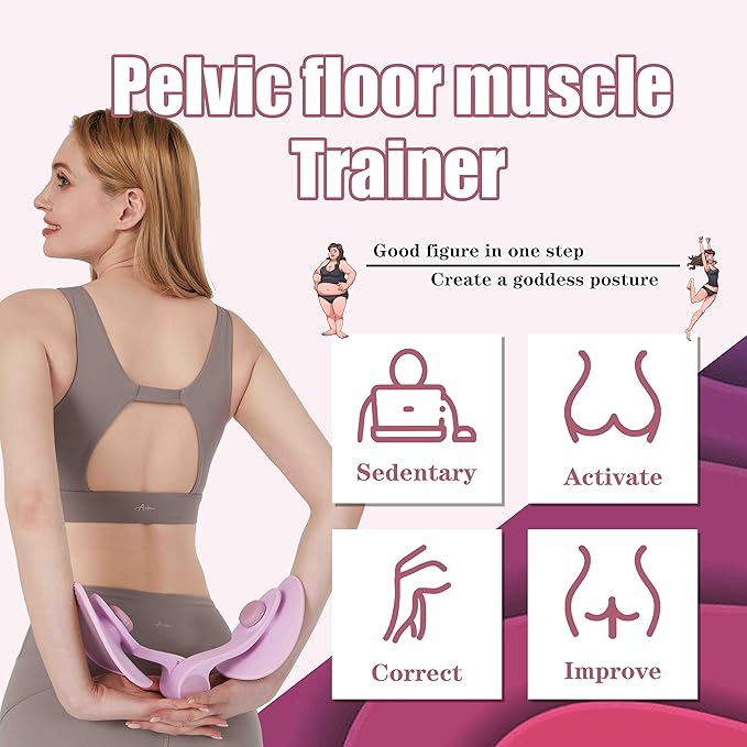 Kegel Sports Products/Female Thigh Master/Thigh Trainer/Pelvic Floor Muscle Trainer/Inner Thigh Toner/Postpartum Rehabilitation Pelvic Floor/Family Fitness Sports Equipment (Purple)