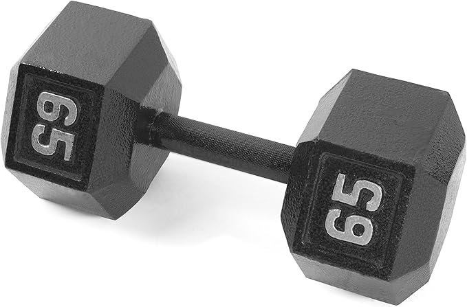 CAP Barbell Black Cast Iron Hex Dumbbell | 5-120 LBs | Single or Pair