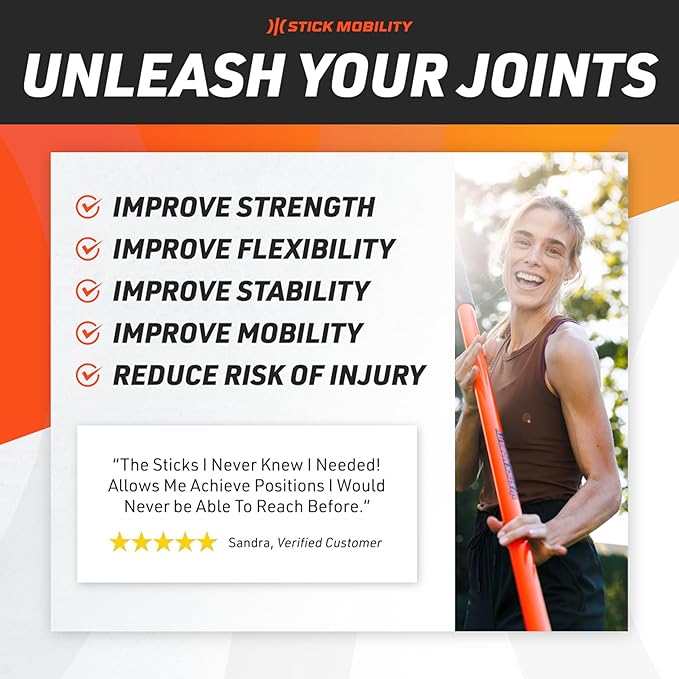 Stick Mobility 3 Stick Training Bundle | Mobility Stick to Improve Flexibility, Mobility, and Strength with Active Stretching for Golf, Running, Fitness, Pickleball, and More