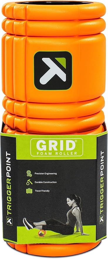 TriggerPoint GRID Foam Roller with Free Online Instructional Videos, Original (13-inch), Orange