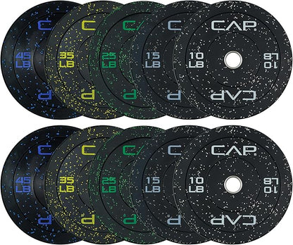 CAP Barbell 2-Inch Olympic Bumper Plate Weight Set | 100-370 lbs | Multiple Options