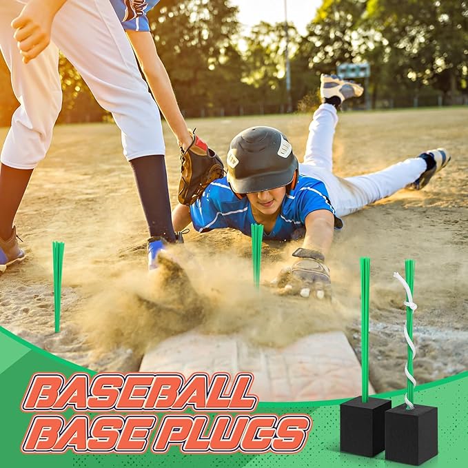 Shappy 12 Pieces Base Plug Baseball Base Plugs Anchor with Wooden Handle Garden Shovel Baseball Field Maintenance Equipment for Baseball Field Drill Softball Bases Accessories