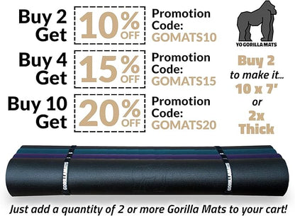 Gorilla Mats Premium Large Yoga Mat – 7' x 5' x 8mm Extra Thick & Ultra Comfortable, Non-Toxic, Non-Slip Barefoot Exercise Mat – Works Great on Any Floor for Stretching, Cardio or Home Workouts