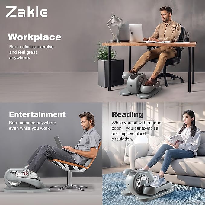 Zakle Under Desk Elliptical Machine 12 Adjustable