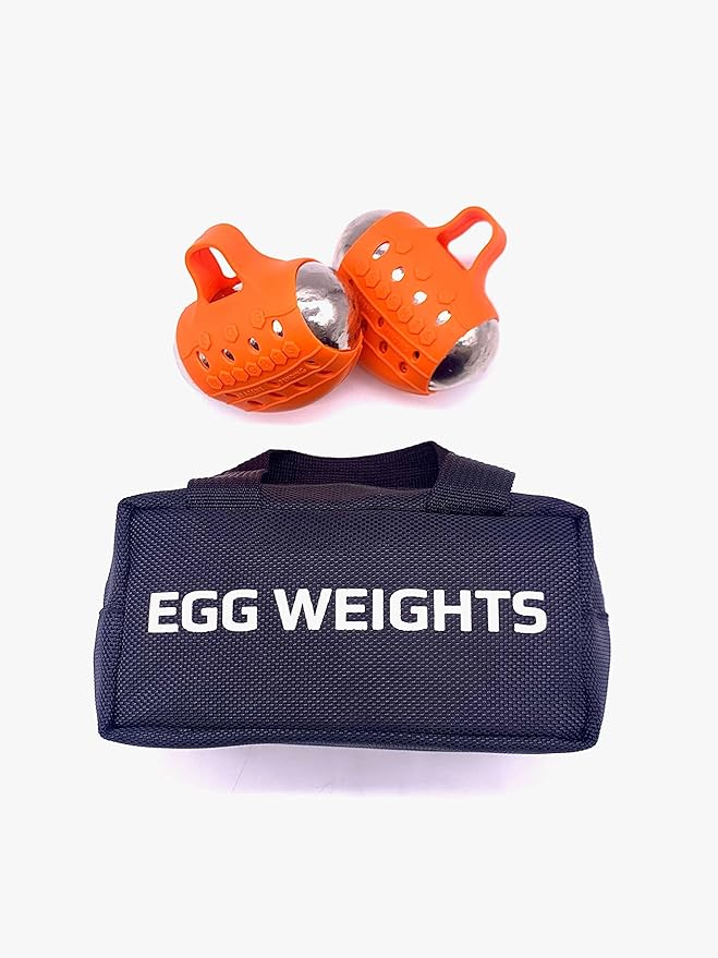 Egg Weights Knockout Max 5.0 lbs Set Bismuth Hand Weights with Anti-Slip Silicone Rubber Finger Loop for Shadowboxing, Kickboxing for Men and Women - 2 Eggs, 2.5 lbs Each + Free E-Book Workout Guide