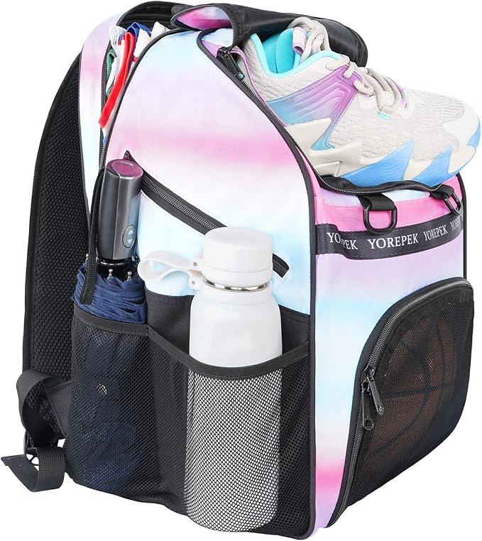 YOREPEK Basketball Bag, Large Basketball Backpack with Shoe Compartment and Ball Holder for daughter son, Water Resistant Soccer Bag for Sport Training Equipment Fits Volleyball Football Gym