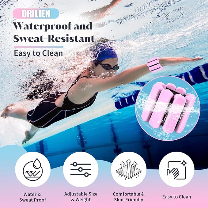 Wrist & Ankle Weights for Women Men, Adjustable Wrist Weighted Bracelet for Home Gym Workout, Walking, Running, Travel, Pilate, Yoga, Exercise,Strength Training. Set of 2 (1Lb Each)