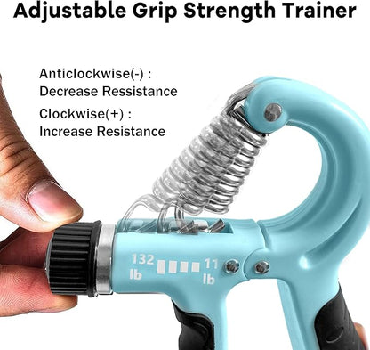 FLYFE Grip Strength Trainer, Plastic, 2 Pack / 5 Pack, 11-132 lbs, Forearm Strengthener, Hand Squeezer Adjustable Resistance, Hand Grip Strengthener for Muscle Building and Injury Recovery