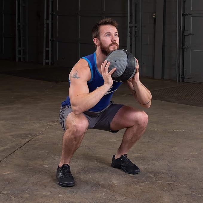 Body-Solid Rubber Medicine Ball - Superior Grip, Textured Surface, Adjustable Air Pressure Fitness Balls - Ideal for Cardio and Core Exercise in Home & Gym Workouts