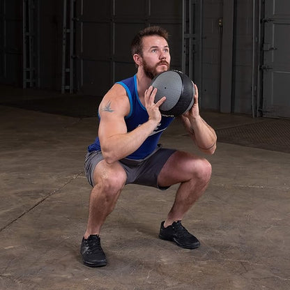 Body-Solid Rubber Medicine Ball - Superior Grip, Textured Surface, Adjustable Air Pressure Fitness Balls - Ideal for Cardio and Core Exercise in Home & Gym Workouts