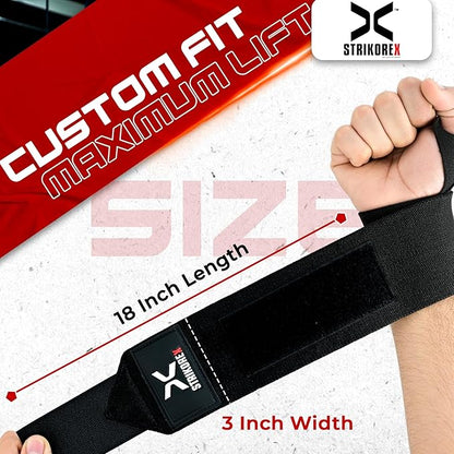 Wrist Straps for Weightlifting with Support for Men & Women 18", Gym Lifting Flexible Fit & Stiff Wrist Straps Workout Equipment,Powerlifting Strength Training & Push Ups