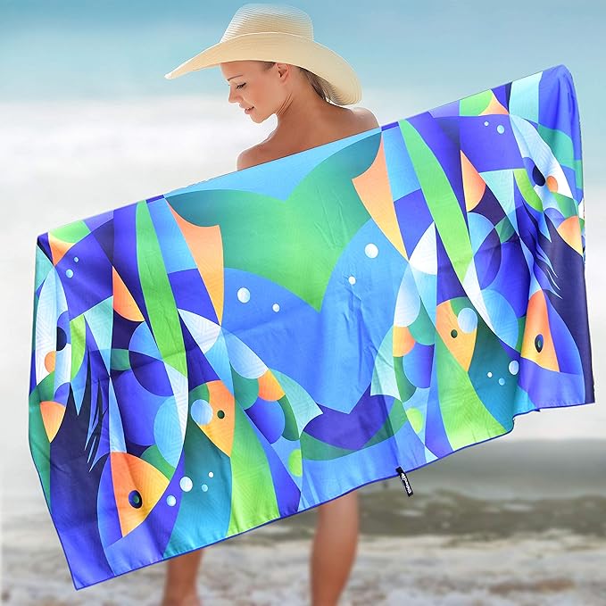 Elite Trend Microfiber Beach Towel - Extra Large 78x35 Inch Sand Free Quick Dry Towel for Travel, Swimming, Pool, Yoga, Hiking, Camping – Lightweight Fast Drying Microfiber Towel Compact for Adults