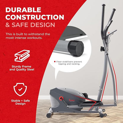 Sunny Health & Fitness Smart 2-in-1 Upright Elliptical Full-Body Exerciser, Arm/Leg Cardio Workout Machine for Home, Exclusive SunnyFit App Enhanced Bluetooth Connectivity, Optional Adjustable Seating