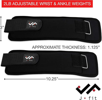 JFIT Wrist Weight Pair – Set of 2, Wrist Straps for Fitness, Walking, Workout – Multiple Size and Weight Options – Comfortable, Breathable, Moisture Absorbent Weight Straps for Men and Women