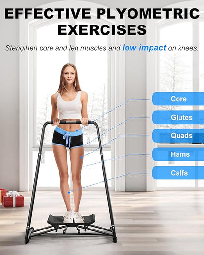 Ski Machine, Sking Simulator Trainer, Low-Impact Plyometric Exercises, Full-Body Workout with Resistance, Smooth Motion, Cardio Fitness Equipment for Home Gym