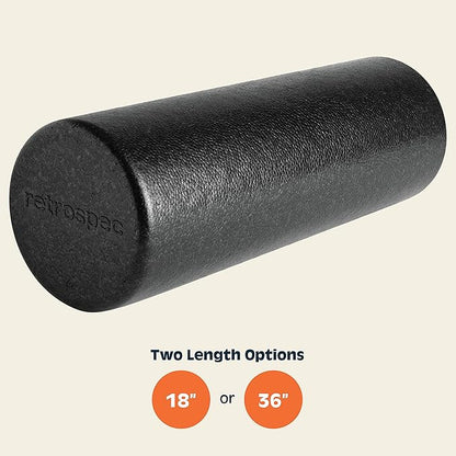 Retrospec Relief Foam Roller 18" & 36" High-Density EPP Extra Firm Round Foam Roller for Exercise, Massage Yoga, Pilates and Post Workout Muscle Recovery