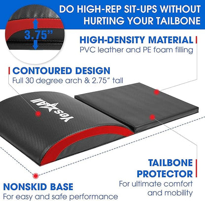 Yes4All Ab Mat Tailbone & No Tailbone, Foldable Abdominal Exercise Sit Up Support Pad for Core Training and Lower Back