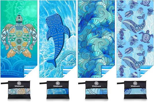 Microfiber Thin Lightweight Beach Towel Sand Free Quick Dry Absorbent Compact Towels for Swimming Pool Camping Beach Accessories Large Easy Pack Travel Things for Vacation Essentials Adult Gift