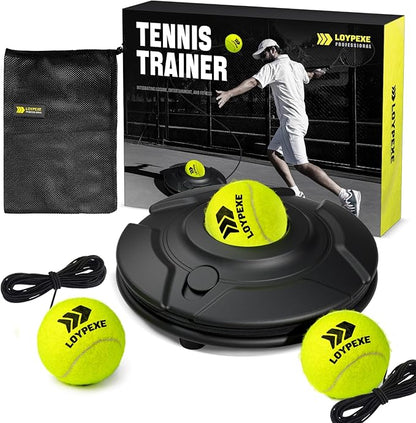 Tennis Practice Rebounder Tennis Trainer Set with String Solo Tennis Trainer Practice Equipment 3 Replacement Rebound Balls Portable Tennis Practice Equipment for Adults Kids