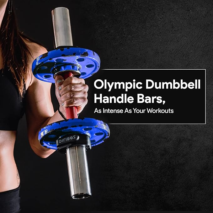 Olympic Dumbbell Handle – 2 Inch Loadable Dumbbell Bar Heavy Duty Handle for Gym Workouts, Exercise, Training, Bodybuilding, Cross Training and Weightlifting