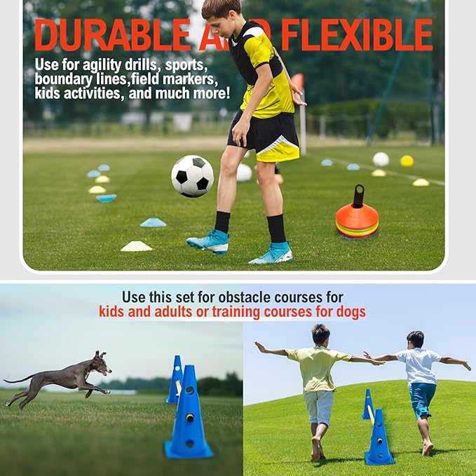 Speed Training Equipment Include 8 Pcs Hurdle Cone 1 Agility 1 Storage 50 Agility 1 Carry 1 Holder